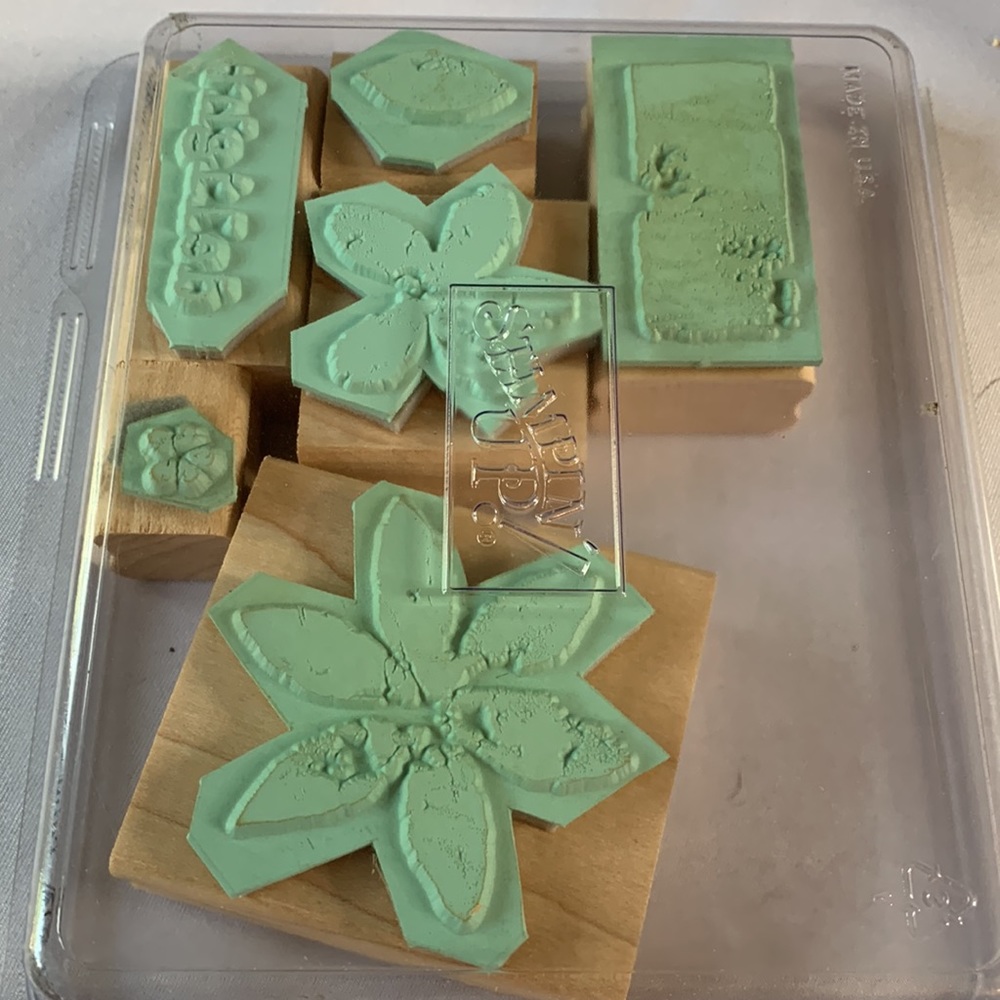 Stampin' Up PAINT PRINTS Mounted Wood Stamp Set RETIRED - Picture 2 of 3